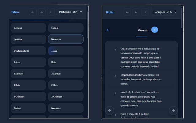 Preview da extensão Bíblia Online